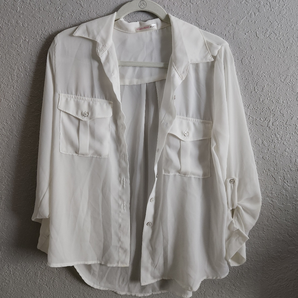 White Button-Up Blouse